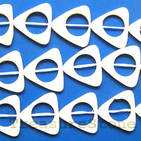 Bead, shell, white, 23/15mm triangle. Sold per 16-inch strand.