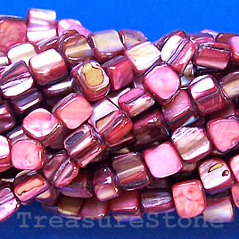 Bead, shell, cranberry chip (dyed). 15.5-inch strand.