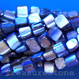 Bead, shell, MOP, blue chip (dyed). Sold per 15.5-inch strand.