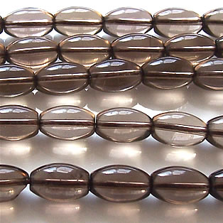 Bead, smoky quartz, 8x12mm oval. 15.5-inch, 33pcs
