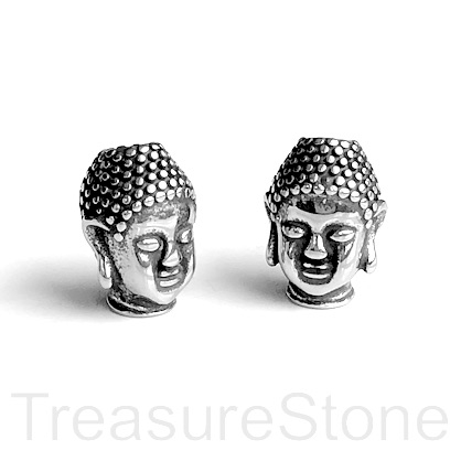 Bead, stainless steel, 10x14mm buddha head. Each