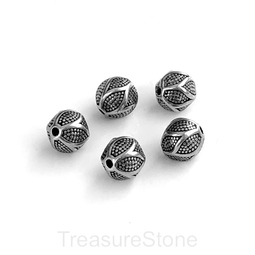 Bead, stainless steel, 10mm round. each