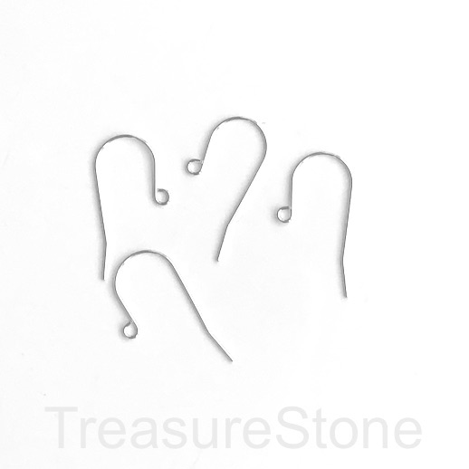 Earwire, stainless steel, 8 pairs