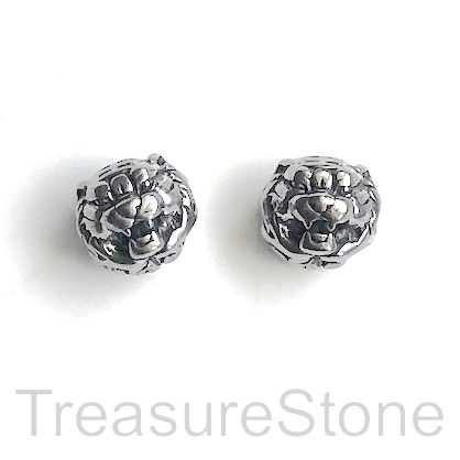 Bead, stainless steel, 11mm tiger head. Each
