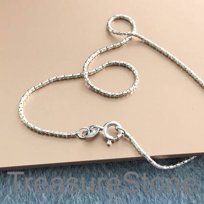 Sterling silver omega chain, flexible, 1.2mm, 17.5". each