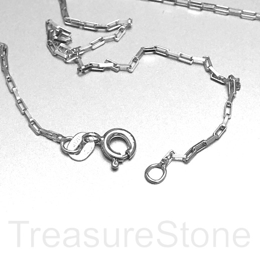 Sterling silver chain, 1mm, 17.5". each