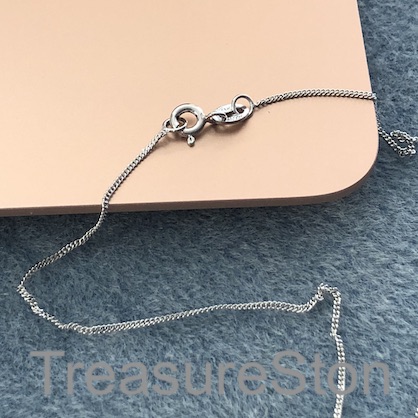 Sterling silver chain, 1mm, 18". each