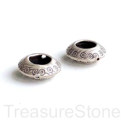 Bead, sterling silver, handmade, 22x8mm donut, hole: 10.5mm. Ea
