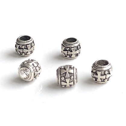 Bead, sterling silver, handmade, 8mm rondelle, hole: 4mm. Each