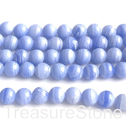Bead, synthetic blue lace agate, 10mm round. 15.5-inch, 40pcs