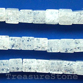 Bead, synthetic ice flake quartz, 11mm cube.15.5-inch - Click Image to Close