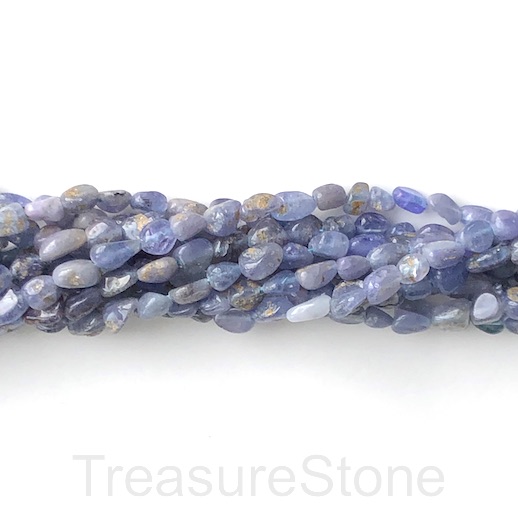 Bead, Tanzanite, about 6x8mm nugget. 15 inch