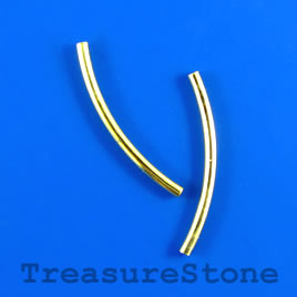 Tube, gold-plated, 2x30mm curved. Pkg of 20.