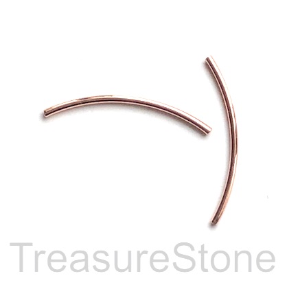 Tube, rose gold-plated, 2x35mm curved. Pkg of 4.