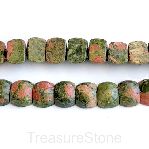 Bead, spacer, unakite, 12x18x7mm double-drilled. 32pcs