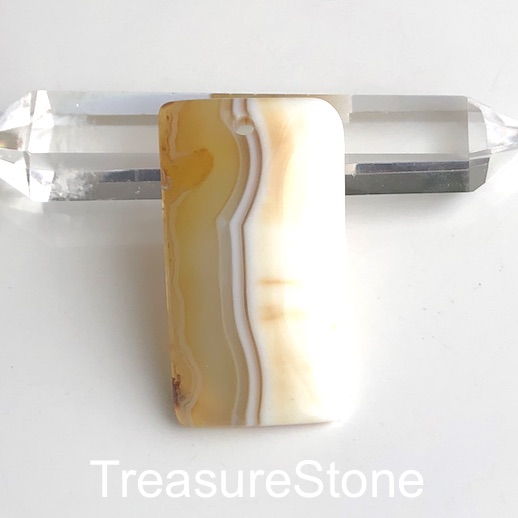 Pendant, agate (dyed),white yellow, 30x55mm rectangle, each.