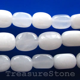 Bead, white jade, nugget, 12x19mm. Sold per 16-inch strand.