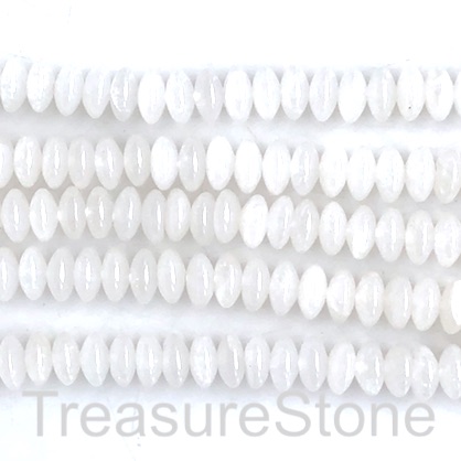 Bead, white jade, 4x8mm rondelle. 15.5-inch. - Click Image to Close