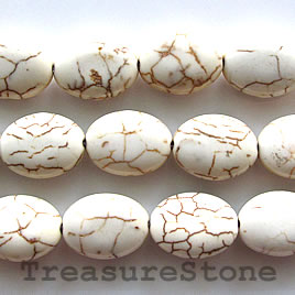 Bead, white turquoise, 14x40mm rice. 10pcs - Click Image to Close