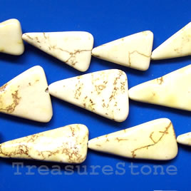 Bead, white turquoise, about15x30mm triangle. 15 inch strand.