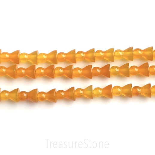 Bead, yellow agate(dyed), 9x12mm pawn, 16-inch, 33pcs