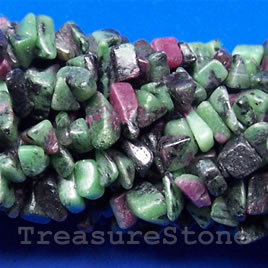 Bead, ruby zoisite, chip. 36-inch strand.