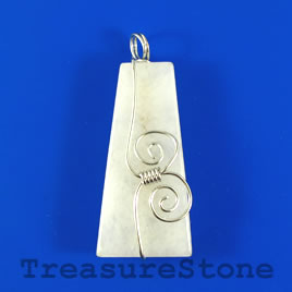 Pendant, white jade, 25x49mm. Sold individually.