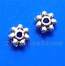 Bead, antiqued silver-finished, 4mm daisy spacer. 25pc