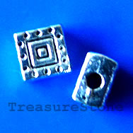 Bead, antiqued silver-finished, 4x6mm. Pkg of 20.
