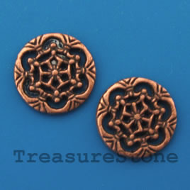 Bead, connector, antiqued copper-finished, 18x1.5mm. Pkg of 6.