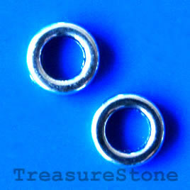Bead, antiqued silver-finished, 9mm circle. Pkg of 25.