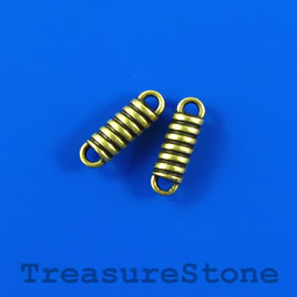 Bead/link, brass-colored, 4x14mm. Pkg of 15.