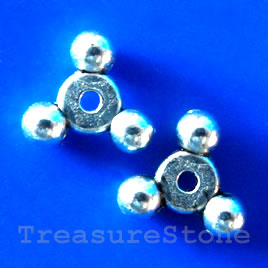 Bead, antiqued silver-finished, 10x12x3mm. Pkg of 12