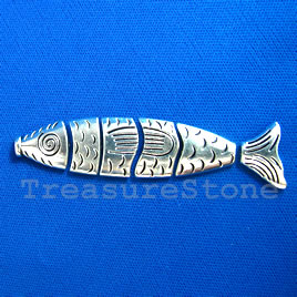 Pendant. 17x72mm fish. Sold individually (6 pieces).