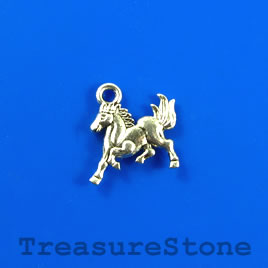Charm, silver-finished, 13x14mm horse. Pkg of 12.