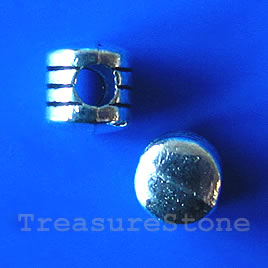 Bead, antiqued silver-finished, 5mm. Pkg of 20.
