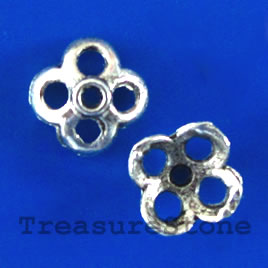 Bead cap, antiqued silver-finished, 10x4mm. Pkg of 14