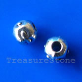 Bead, antiqued silver-finished, 4mm round spacer. Pkg of 25.