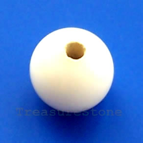 Bead, lampworked glass, white, 8mm round. Pkg of 10