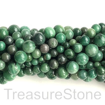 Bead, African Jade, 10mm round. 15.5-inch strand, 37pcs