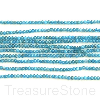 Bead, apatite, 3mm faceted round. 15.5-inch strand.
