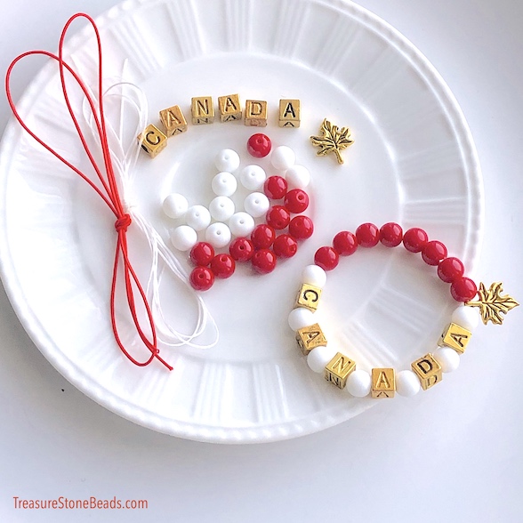 2026 Winter Olympics Team Canada bracelet 1, DIY kit. 1 kit