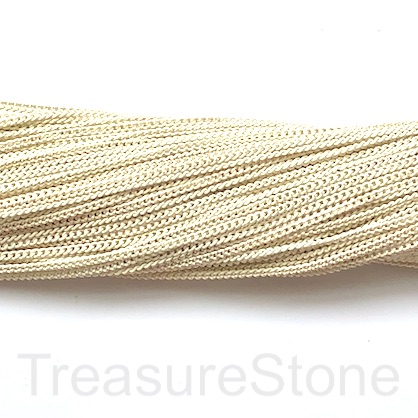 Chain, iron, cream, gold, 2mm flat cable. Pack of 2m.