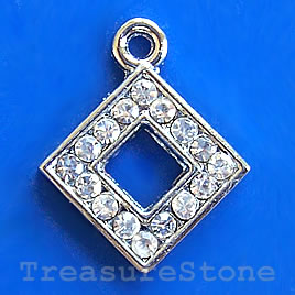 Charm/pendant,chrome-finished, 17mm. Sold individually