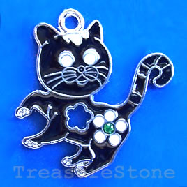 Charm/pendant,chrome-finished, 24mm cat. Sold individually.