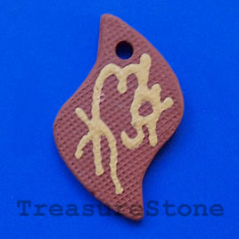 Pendant, clay, 30x47mm. Sold individually.