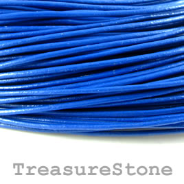 Cord, leather, blue 1.5mm. Sold per 2-meter section