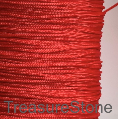 Cord, nylon, red, 0.5mm, MALA making. Sold per pkg of 24 feet