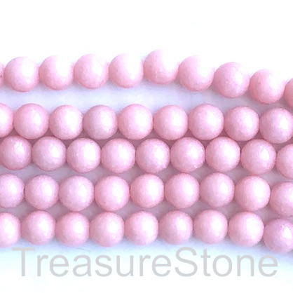Bead, jade (dyed), pink, 10mm, round. 16-inch, 40 pcs