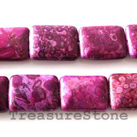 Bead, medical stone, maifanite,purple,dyed,15x20mm rectangle.16"